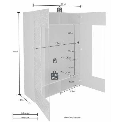 Vitrineskab ARIA, hvid