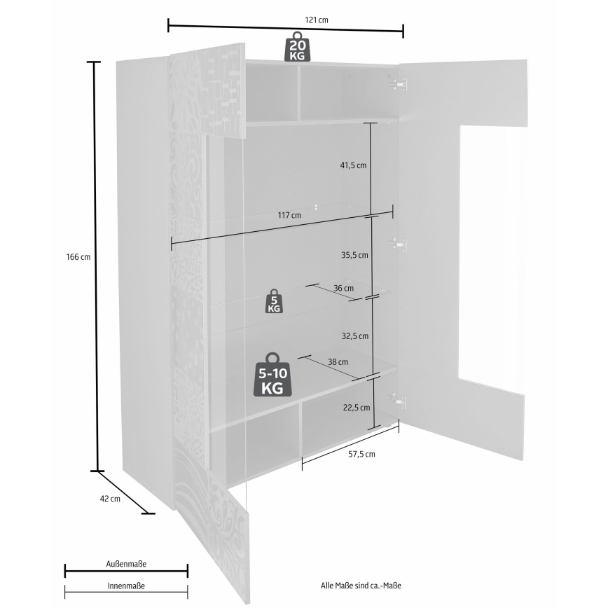 Vitrineskab ARIA, hvid