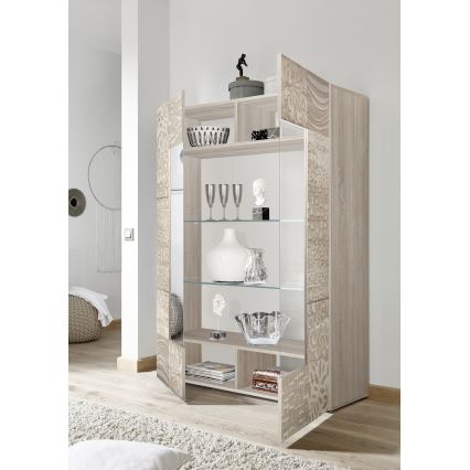 Vitrineskab ARIA i Sonoma-eg