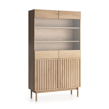 Vitrineskab KIOTO 106x183x37 cm eg Cremona/glas