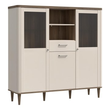 Vitrineskab VIRO brun/beige