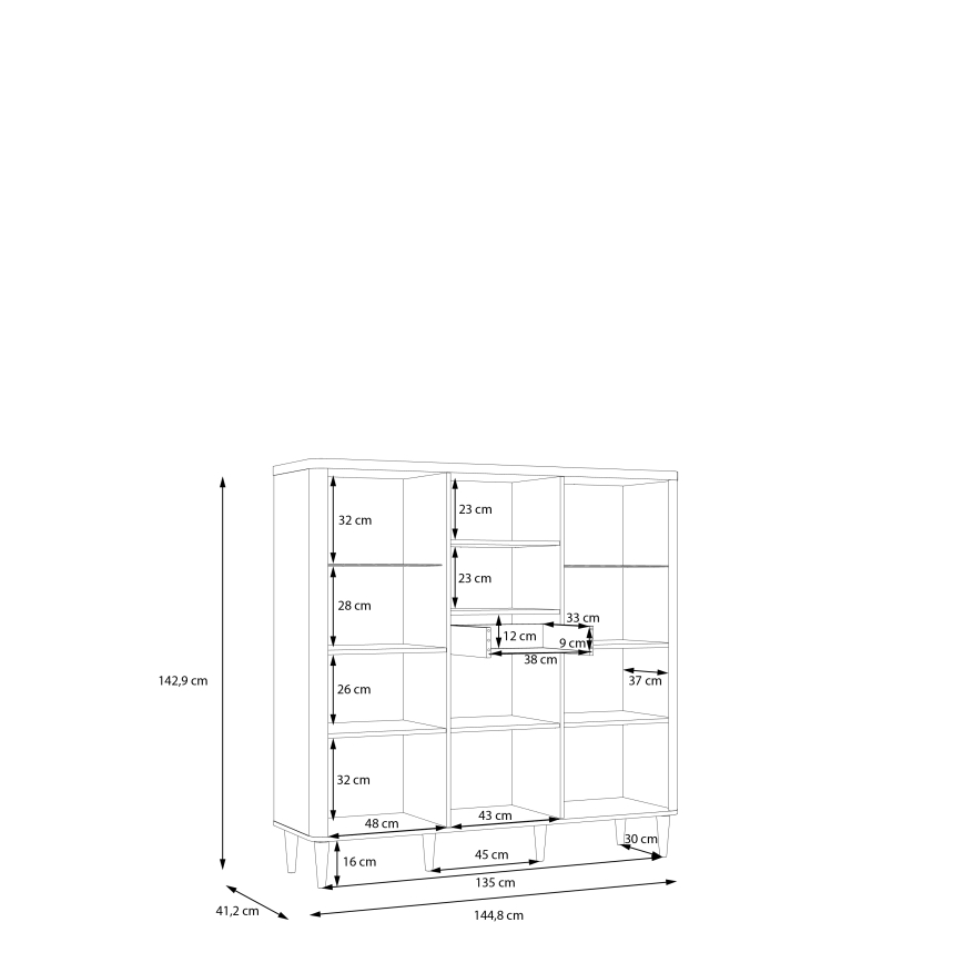 Vitrineskab VIRO brun/beige