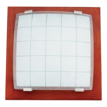 Væg-/loftlampe GEOMETRICA 1xE27/60W/230V gummitræ 25x25 cm