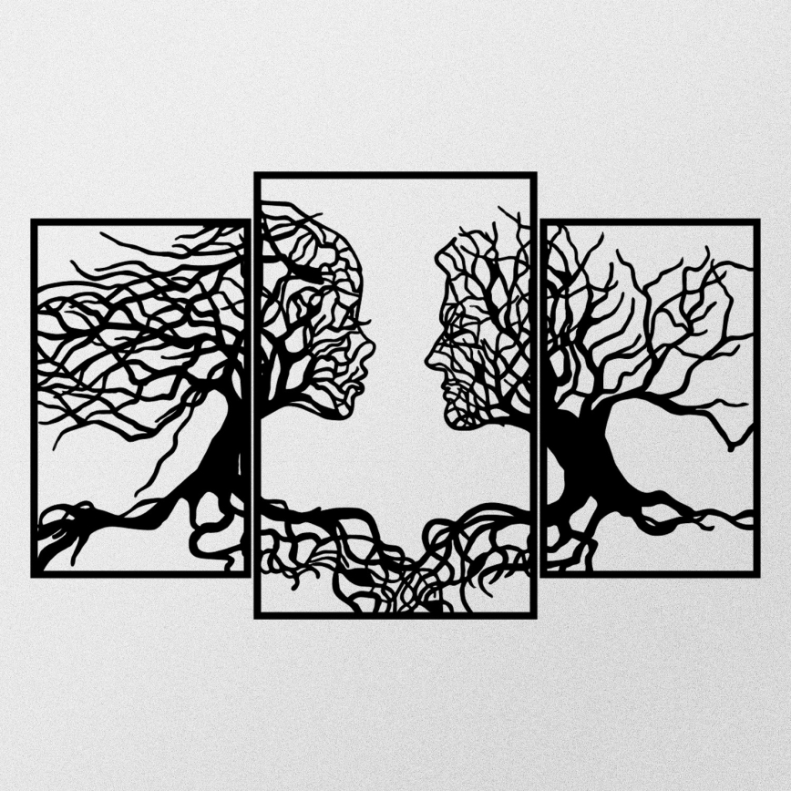 Vægdekoration 116x71 cm Livets Træ metal