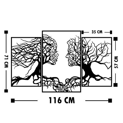 Vægdekoration 116x71 cm Livets Træ metal