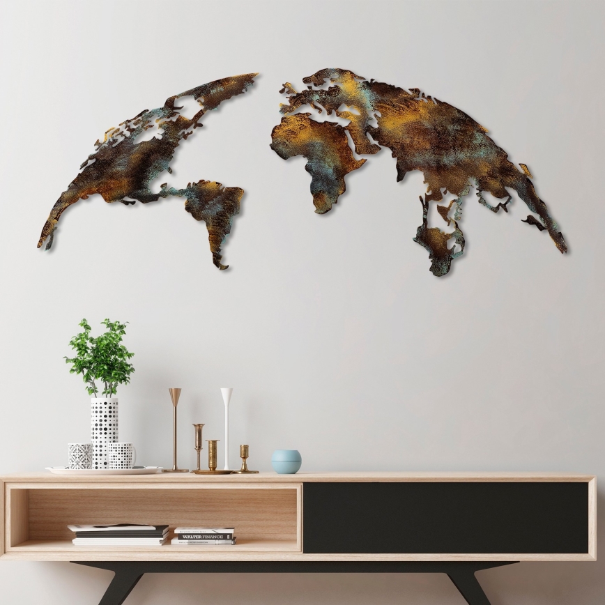 Vægdekoration 2 stk. 150x59 cm planet metal