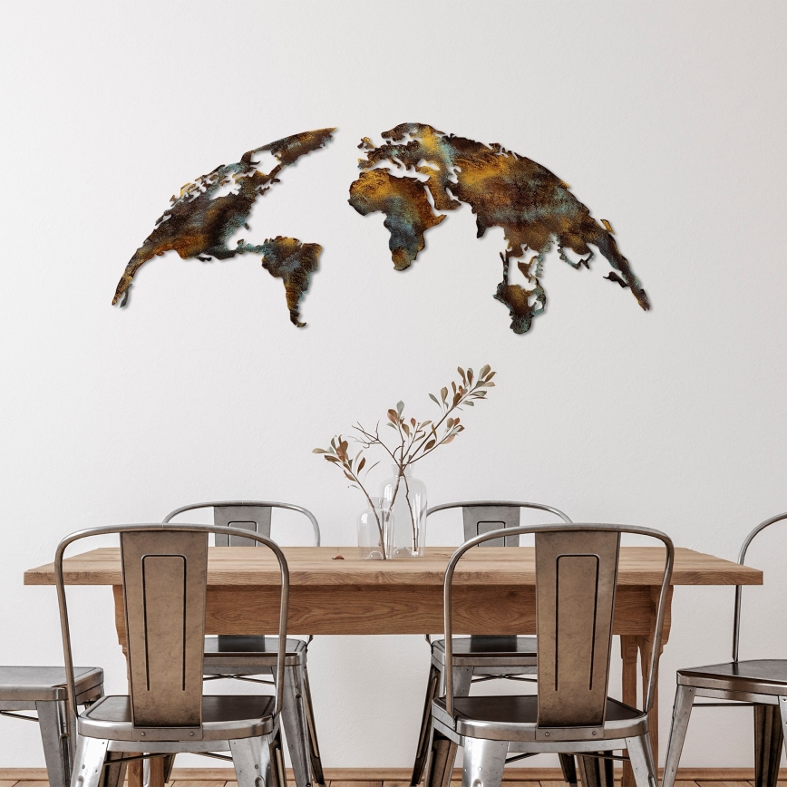 Vægdekoration 2 stk. 150x59 cm planet metal
