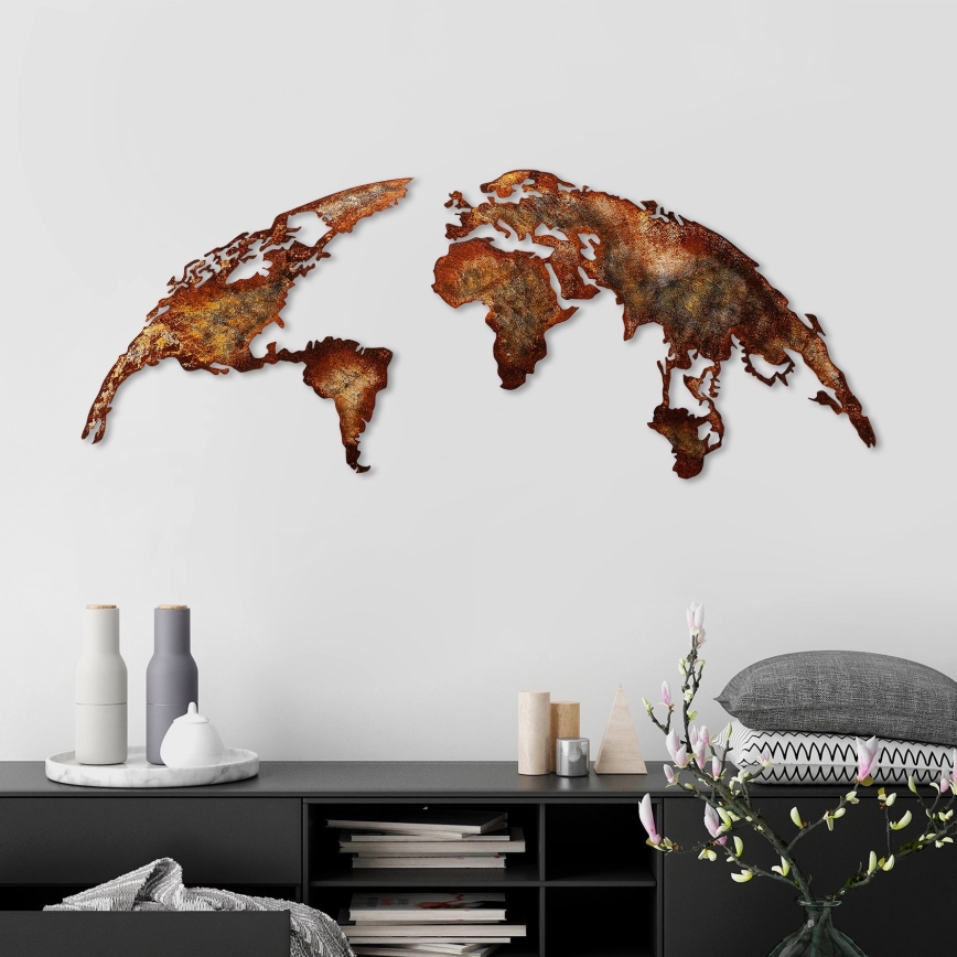 Vægdekoration 2 stk. 150x59 planet metal