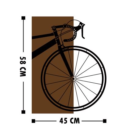 Vægdekoration 45x58 cm bike træ/metal