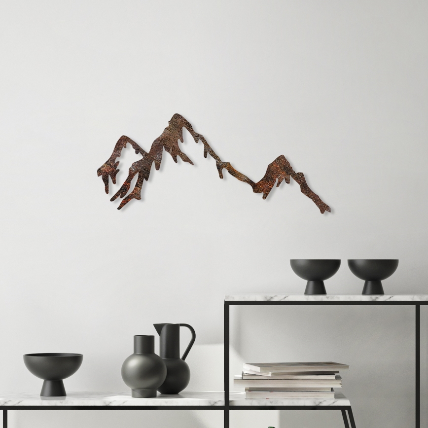 Vægdekoration 45x70 cm bjerge metal