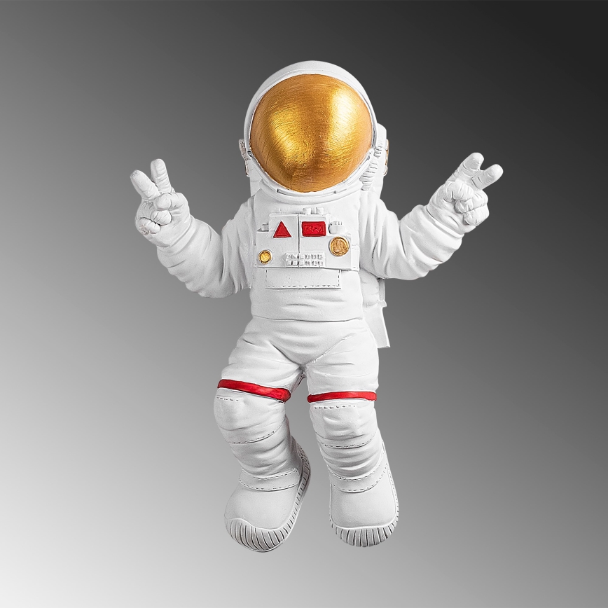 Vægdekoration 47x35 cm astronaut guldfarvet