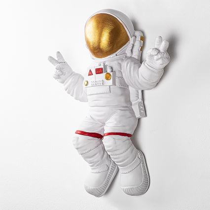 Vægdekoration 47x35 cm astronaut guldfarvet