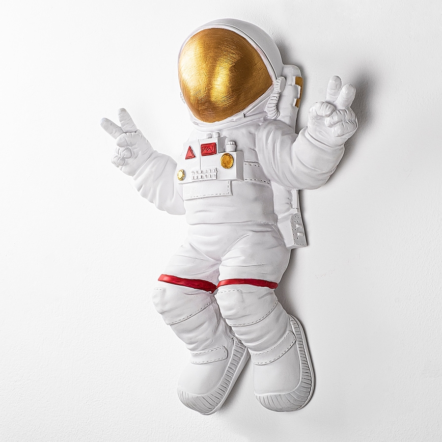 Vægdekoration 47x35 cm astronaut guldfarvet