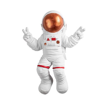 Vægdekoration 47x35 cm astronaut kobber
