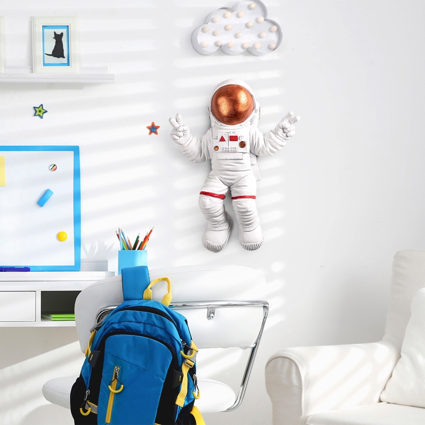 Vægdekoration 47x35 cm astronaut kobber