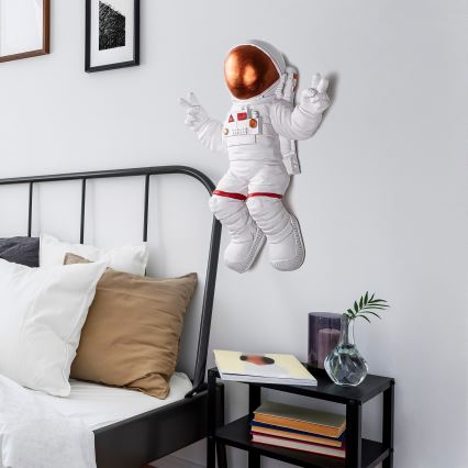 Vægdekoration 47x35 cm astronaut kobber