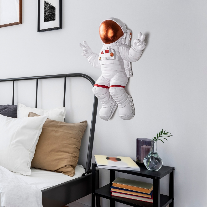 Vægdekoration 47x35 cm astronaut kobber