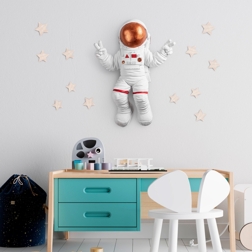 Vægdekoration 47x35 cm astronaut kobber