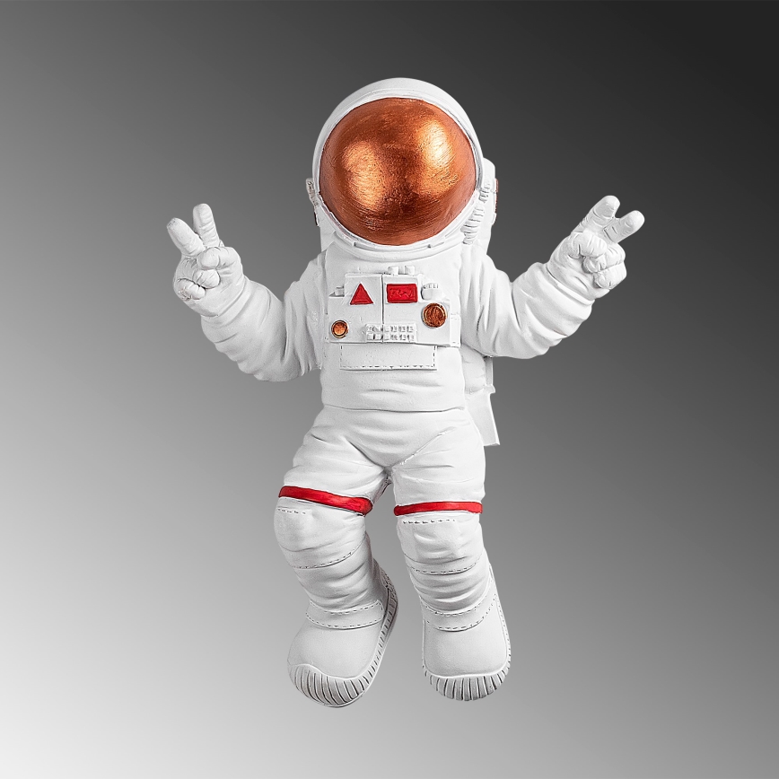 Vægdekoration 47x35 cm astronaut kobber