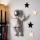 Vægdekoration 47x35 cm astronaut sølvfarvet