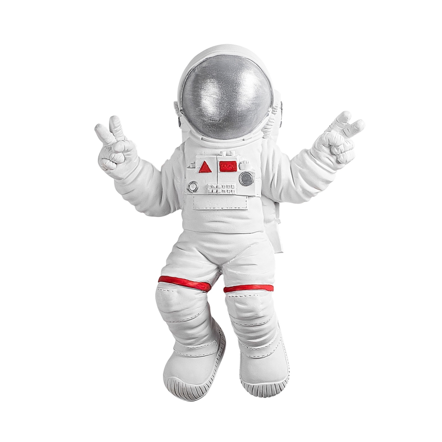 Vægdekoration 47x35 cm astronaut sølvfarvet