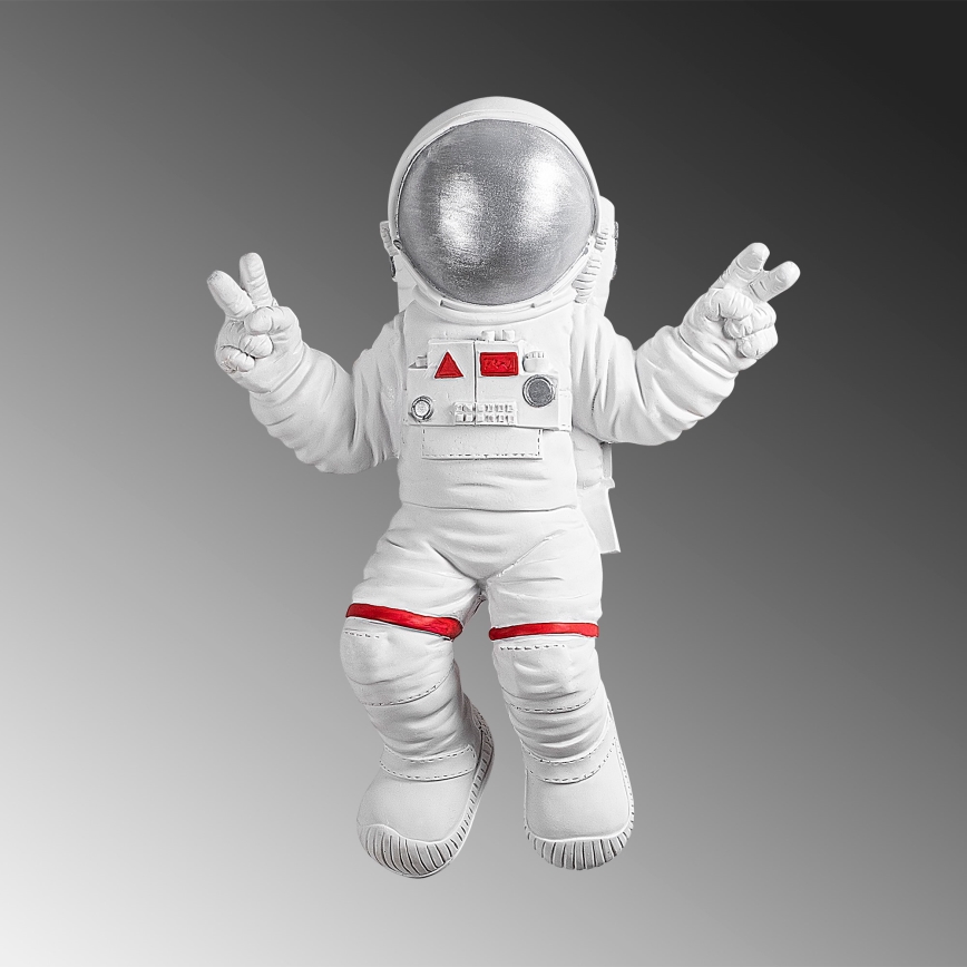 Vægdekoration 47x35 cm astronaut sølvfarvet