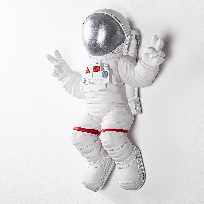 Vægdekoration 47x35 cm astronaut sølvfarvet