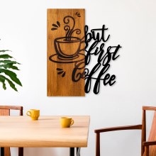 Vægdekoration 50x58 cm kaffe træ/metal