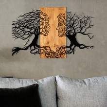 Vægdekoration 58x92 cm træ/metal