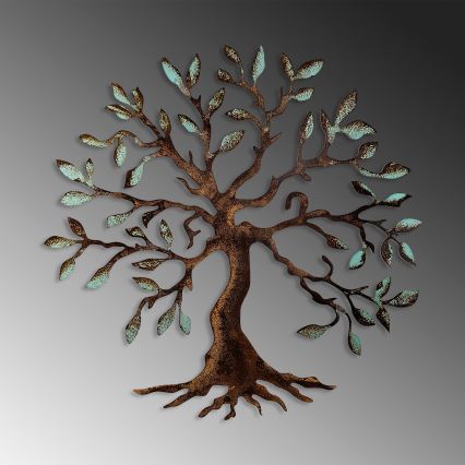 Vægdekoration 60x60 cm træ metal
