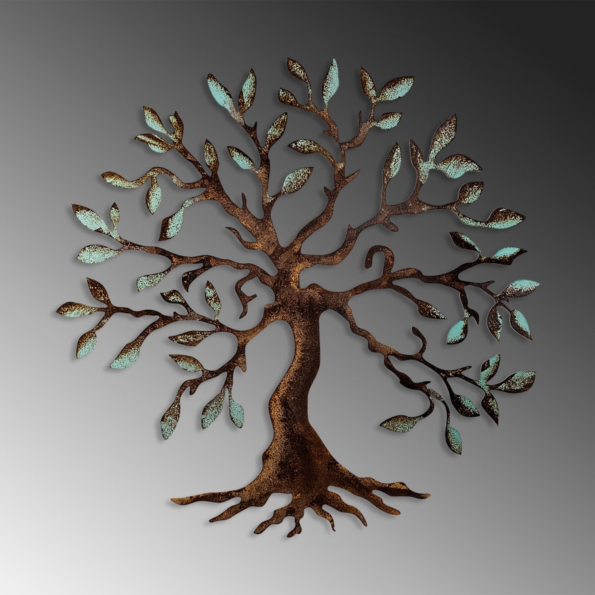 Vægdekoration 60x60 cm træ metal