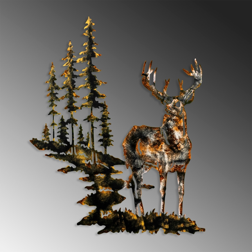 Vægdekoration 65x79 cm hjort metal