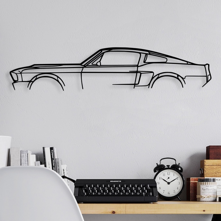 Vægdekoration 70x15 cm car metal
