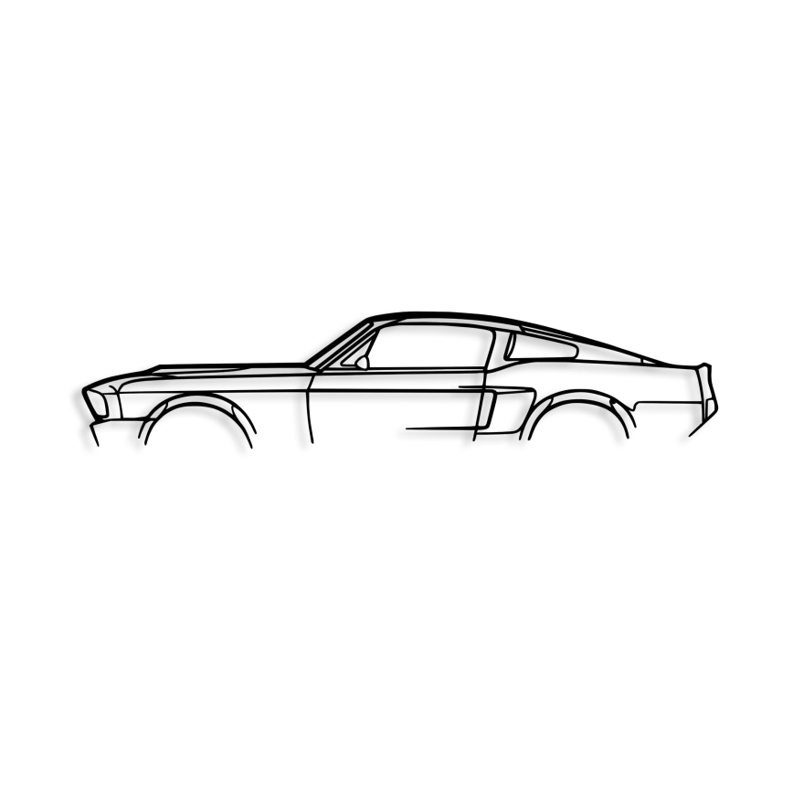 Vægdekoration 70x15 cm car metal