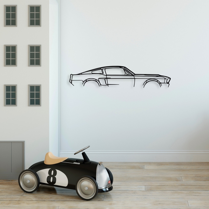 Vægdekoration 70x15 cm car metal