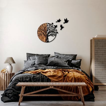 Vægdekoration 71x92 cm træ/metal