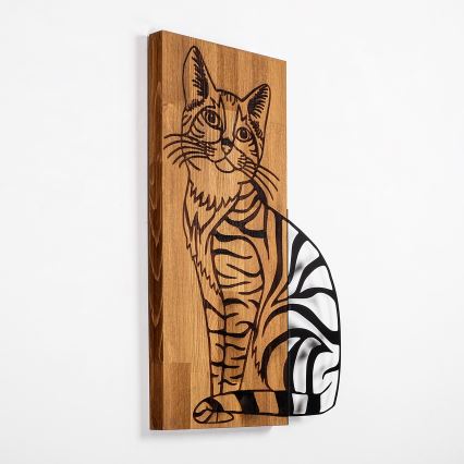 Vægdækoration 38x58 cm kat træ/metal