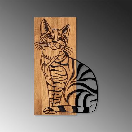 Vægdækoration 38x58 cm kat træ/metal