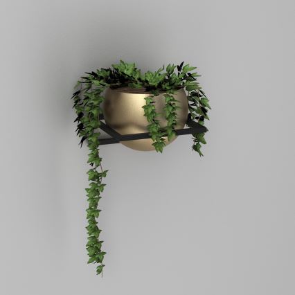 Vægmonteret blomsterpotte 27x29 cm sort/guld