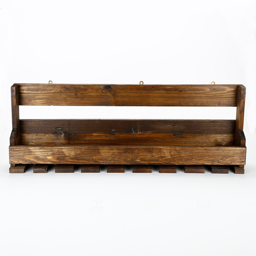 Væghylde 28x102 cm gran brun