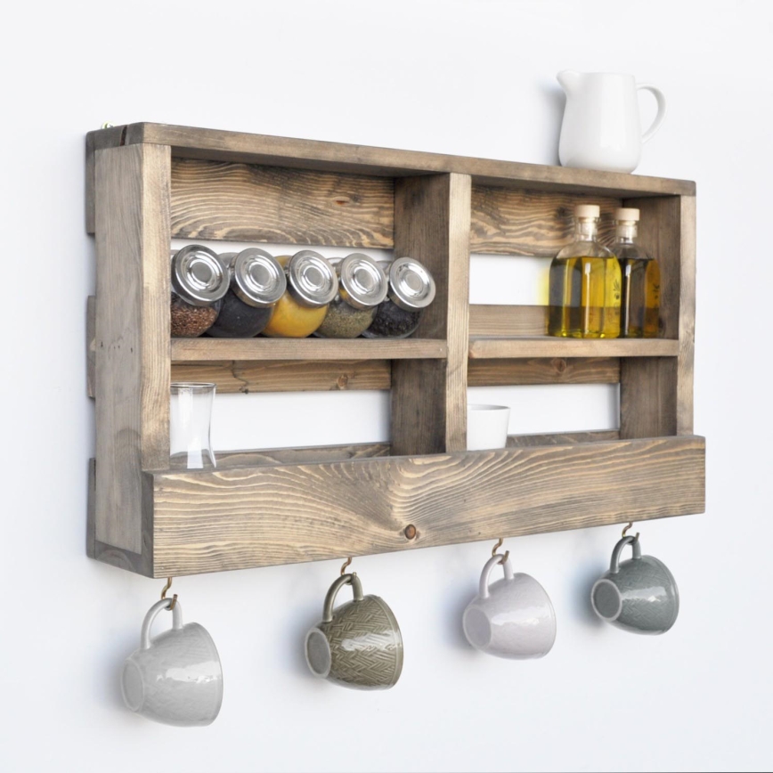 Væghylde 38x70 cm grantræ