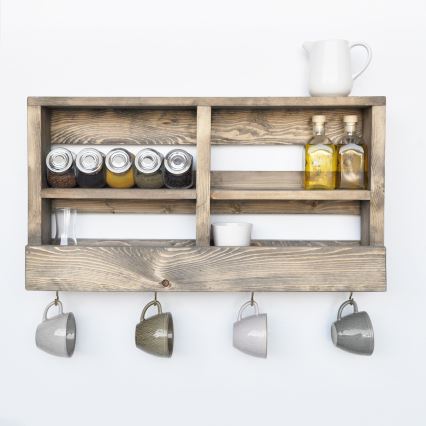 Væghylde 38x70 cm grantræ