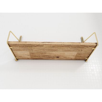 Væghylde 45x16 cm eg/guldfarvet
