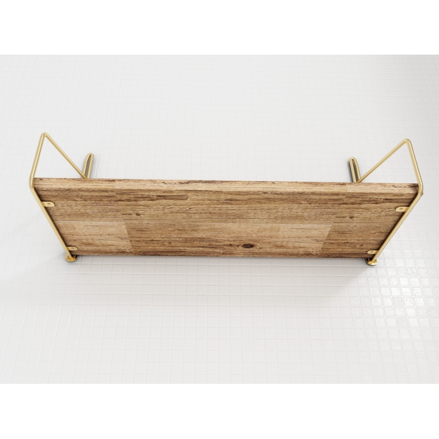Væghylde 45x16 cm eg/guldfarvet