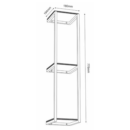 Væghylde 77,5x18 cm