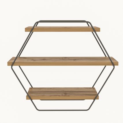 Væghylde AZRA 52x60 cm brun/sort