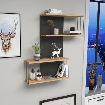 Væghylde DESTAN 96x65 cm antracit/brun