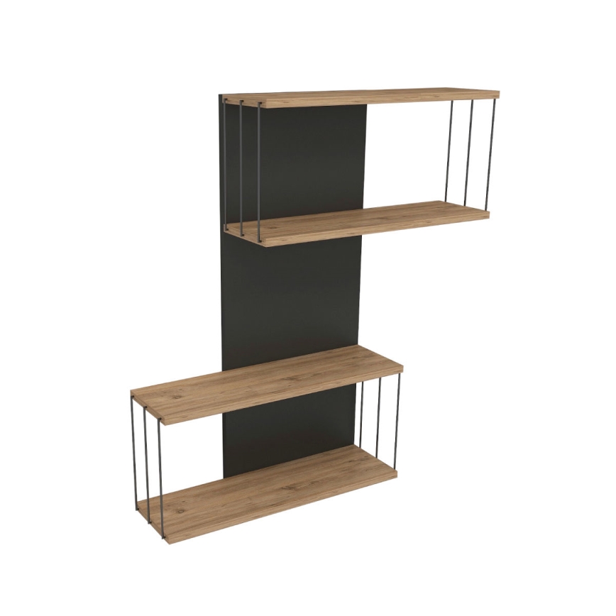 Væghylde DESTAN 96x65 cm antracit/brun