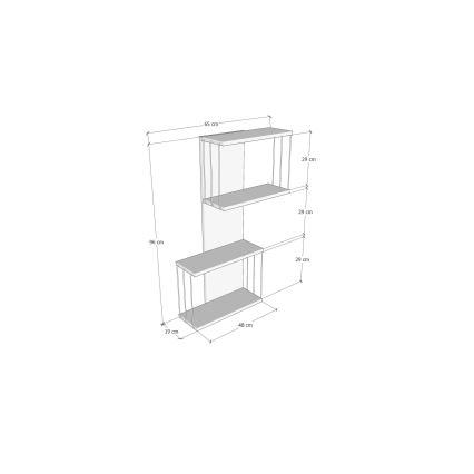Væghylde DESTAN 96x65 cm antracit/brun