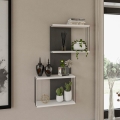 Væghylde DESTAN 96x65 cm hvid/antracitgrå